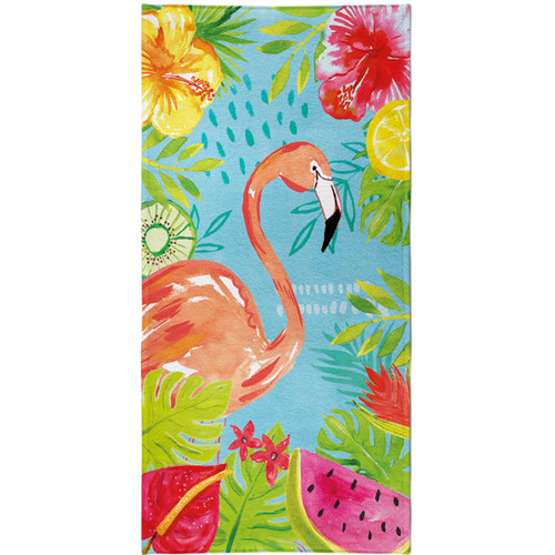 Fruity Flamingo Beach Towel