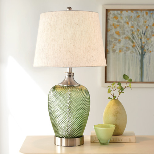 Sea Green Ripples Table Lamp