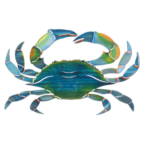 Blue Crab Harmony Metal Wall Art