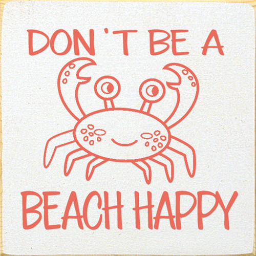 Happy Crab Wood Sign