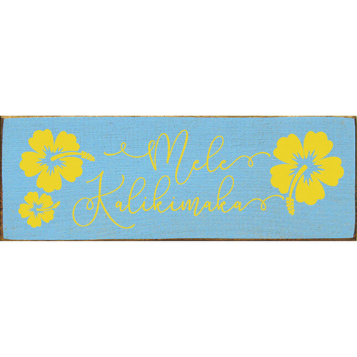 Mele Kalikimaka Hibiscus Wood Sign