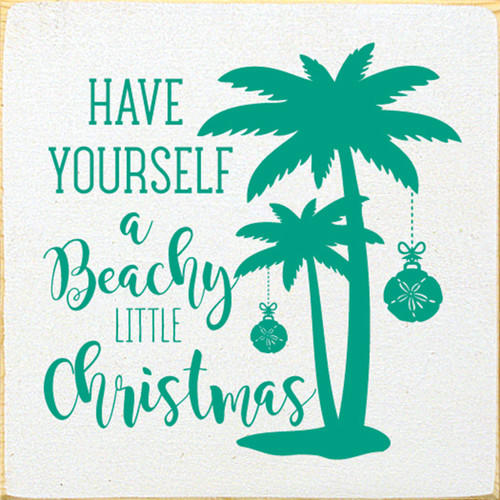 Beachy Little Christmas Wood Sign