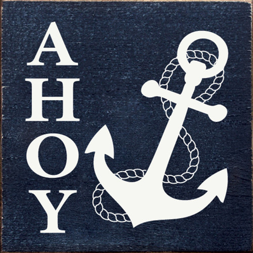 Anchor Ahoy Wood Sign