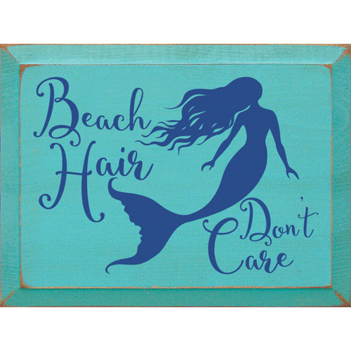 Mermaid Beach Hair Wood Sign