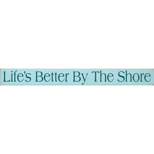Aqua By the Shore Wood Sign