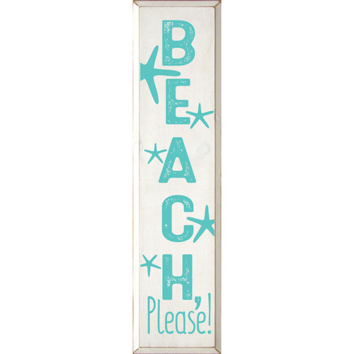 Starfish Beach Please Wood Sign
