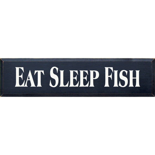 Navy Eat Sleep Fish Wood Sign