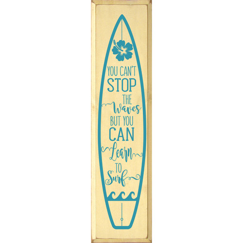 Learn to Surf Wood Sign