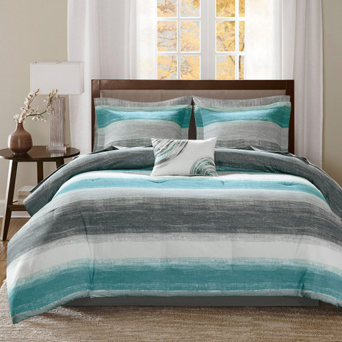 Azul Waves 9 Piece Bed Set - Full - OVERSTOCK