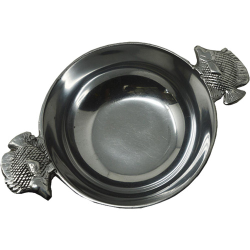 Pewter Candy Bowl with Decorative Fish Handles