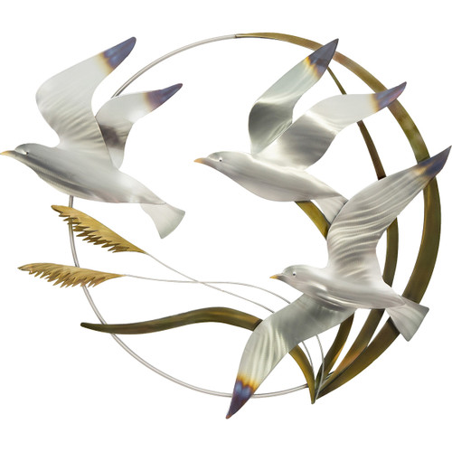Seagulls Stainless Steel Wall Decor Bella Coastal Decor