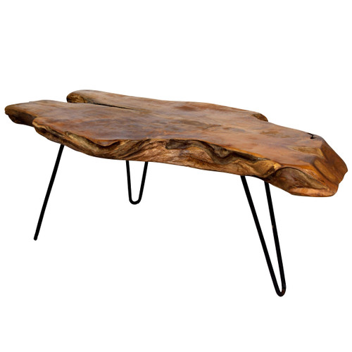 Badang Carving Natural Teak Coffee Table - OUT OF STOCK UNTIL 08/14/2024