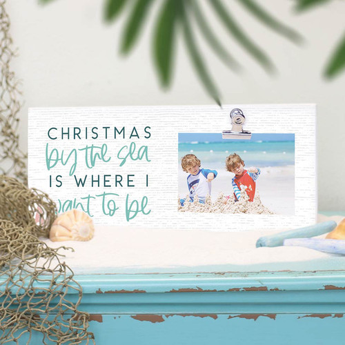 Seaside Christmas Personalized Photo Frame