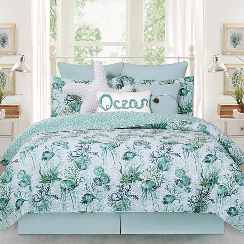 Beach shop theme comforter