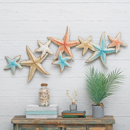 Pastel Starfish Metal Wall Art