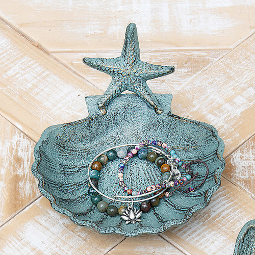 Starfish & Shell Metal Trinket Dish