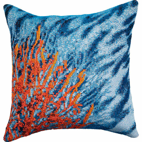 Fire Coral Square Accent Pillow