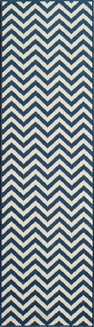 Baja Chevron Navy Rug - 2 x 8