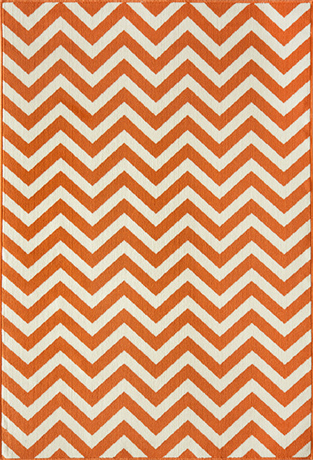 Baja Chevron Orange Rug - 9 x 13