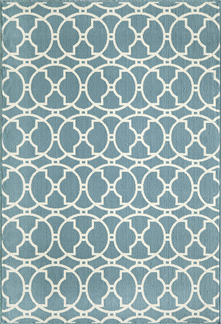 Baja Circlet Blue Rug - 5 x 8