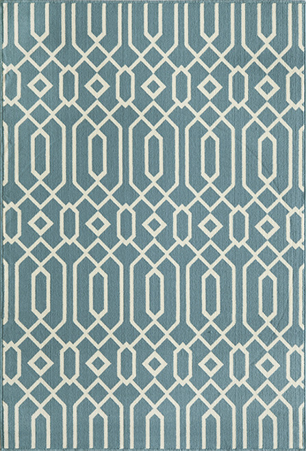 Baja Diamond Geo Blue Rug - 2 x 5