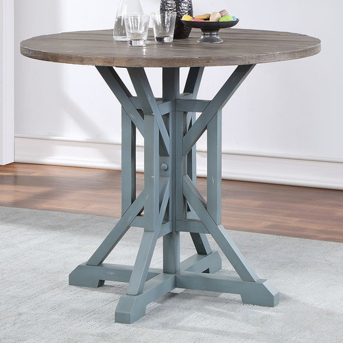 Bay Blue Round Counter Height Dining Table