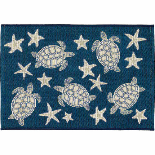 Navy Turtle Stars Scatter Rugs