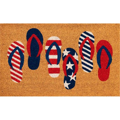 Patriotic Flip Flops Coir Mats