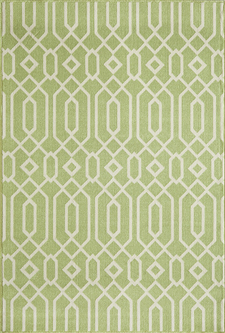 Baja Diamond Geo Green Rug - 9 x 13