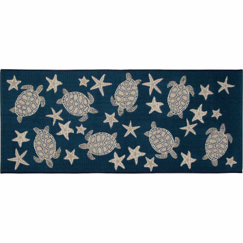 Navy Turtle Stars Rug - 2 x 5 - OUT OF STOCK UNTIL 06/05/2024