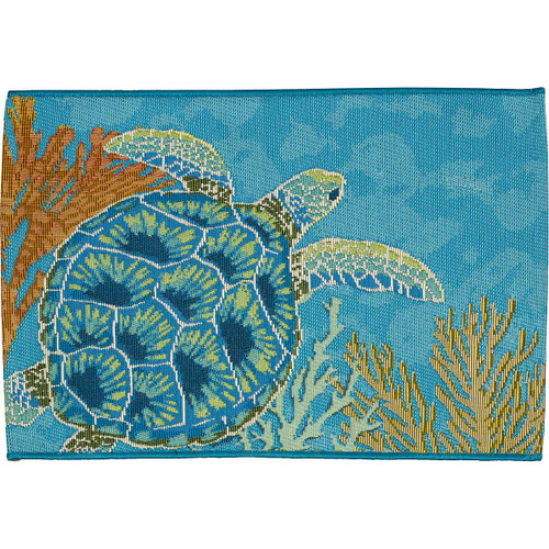 Barrier Sea Turtle Rug - 2 x 3 - OUT OF STOCK UNTIL 08/28/2024