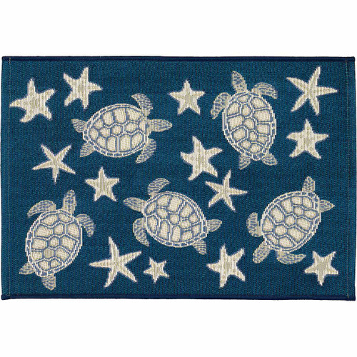 Navy Turtle Stars Rug - 2 x 4