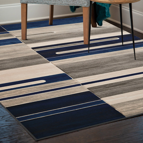 Abstract Boardwalk & Sea Rug - 2 x 3 - OUT OF STOCK UNTIL 09/11/2024