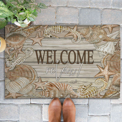 Seashell Welcome Outdoor Rug - 3 x 5