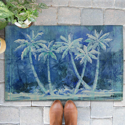 Night Palms Outdoor Doormat