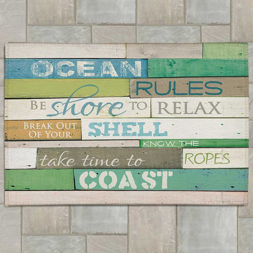 Seaside Rules Outdoor Rug - 4 x 6