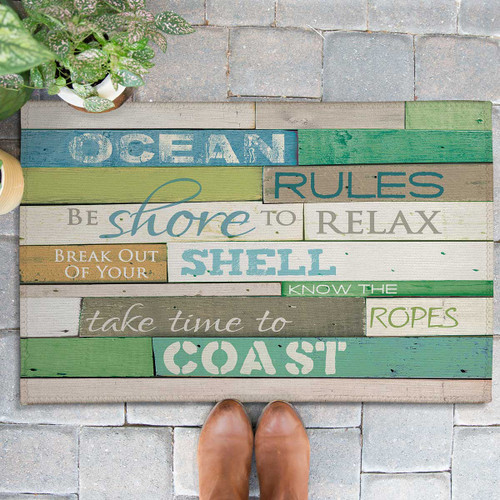 Seaside Rules Outdoor Rug - 3 x 5