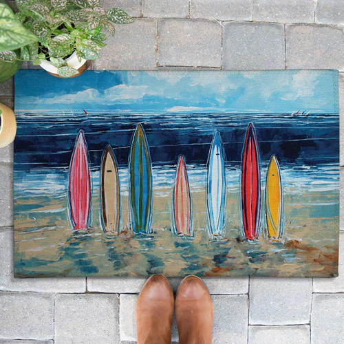 Surfboard Row Outdoor Doormat