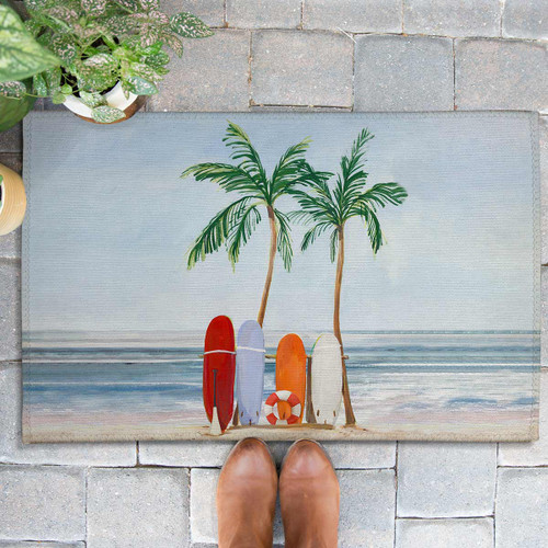 Surfboard Palms Outdoor Doormat