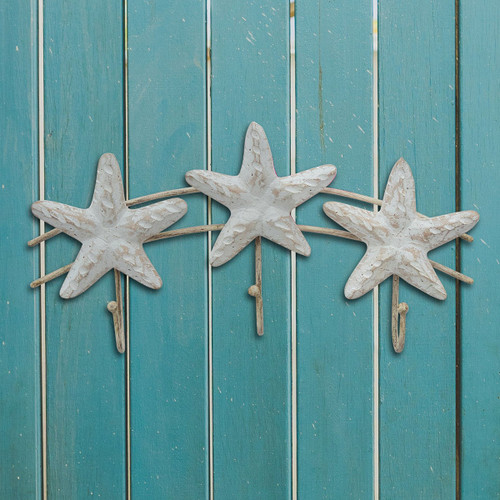 White Washed Starfish Wall Hooks - OUT OF STOCK UNTIL 05/21/2024