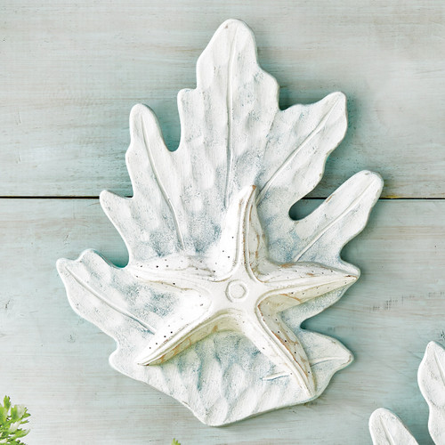 Starfish on Aqua Reef Wood Wall Art - CLEARANCE