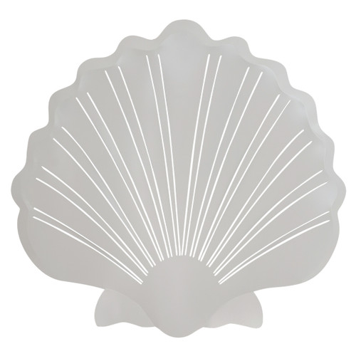 Large Metal Scallop Shell Wall Art - White