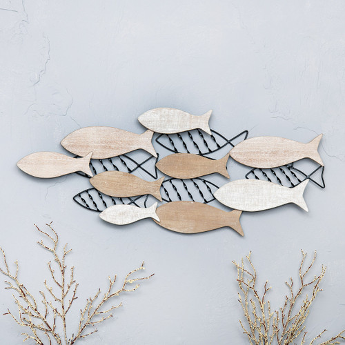 Fish School Driftwood Wall Decor - CLEARANCE