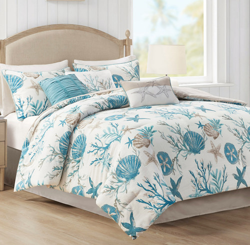 Coralscape Seashell Comforter Set - Cal. King
