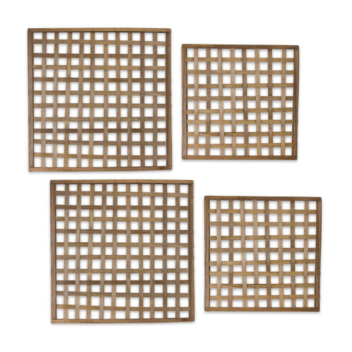 Natural Wood Weave Wall Decor - Set of 4