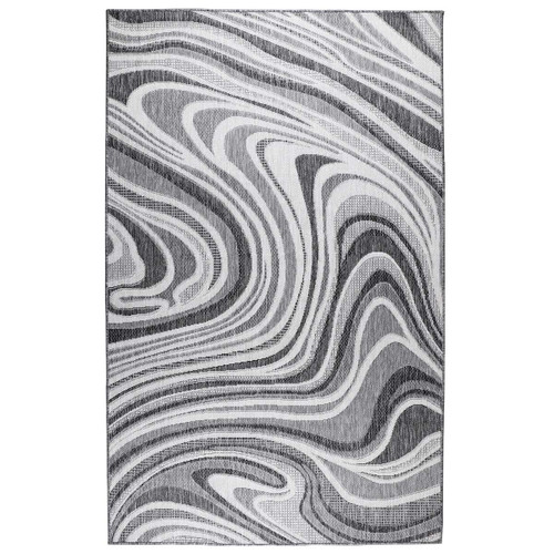Nautical Waves Charcoal Indoor/Outdoor Rugs