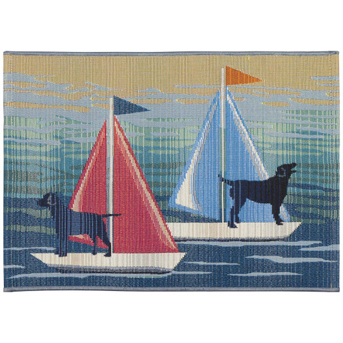 Dogs Ocean Adventure Indoor/Outdoor Rug - 2 x 3 - OUT OF STOCK UNTIL 05/15/2024