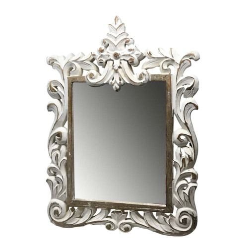 Tropical Impression Whitewashed Framed Mirror