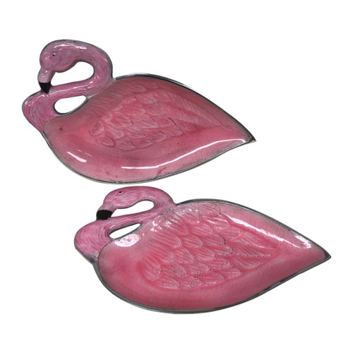 Feathered Flamingo Luau Serving Dishes - Set of 2