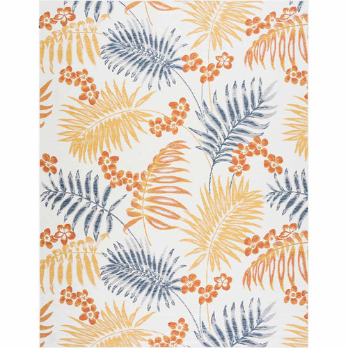 Palm Island Blue & Gold Indoor/Outdoor Rug - 8 x 10